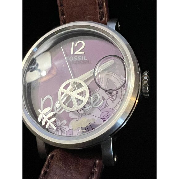 Fossil Peace Watch JR-1031 Purple Face Floating Dial - Picture 11 of 11
